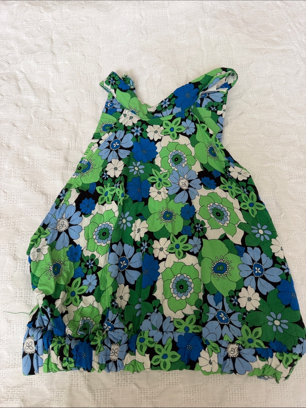 Vintage floral open back crop top size S